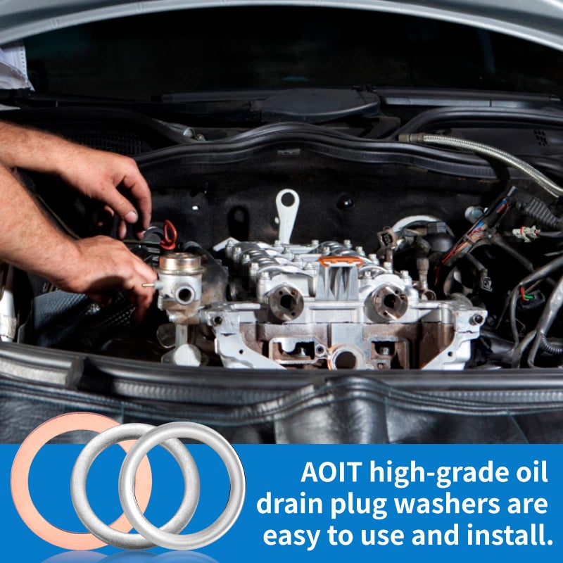 AOIT Differential and Transmission Drain Plug Crush Washers Gaskets Compatible with 4Runner T acoma T undra FJ Cruiser Land Cruiser, Replacement for The Part# 12157-10010 90430-24003 90430-18008 - Image 5